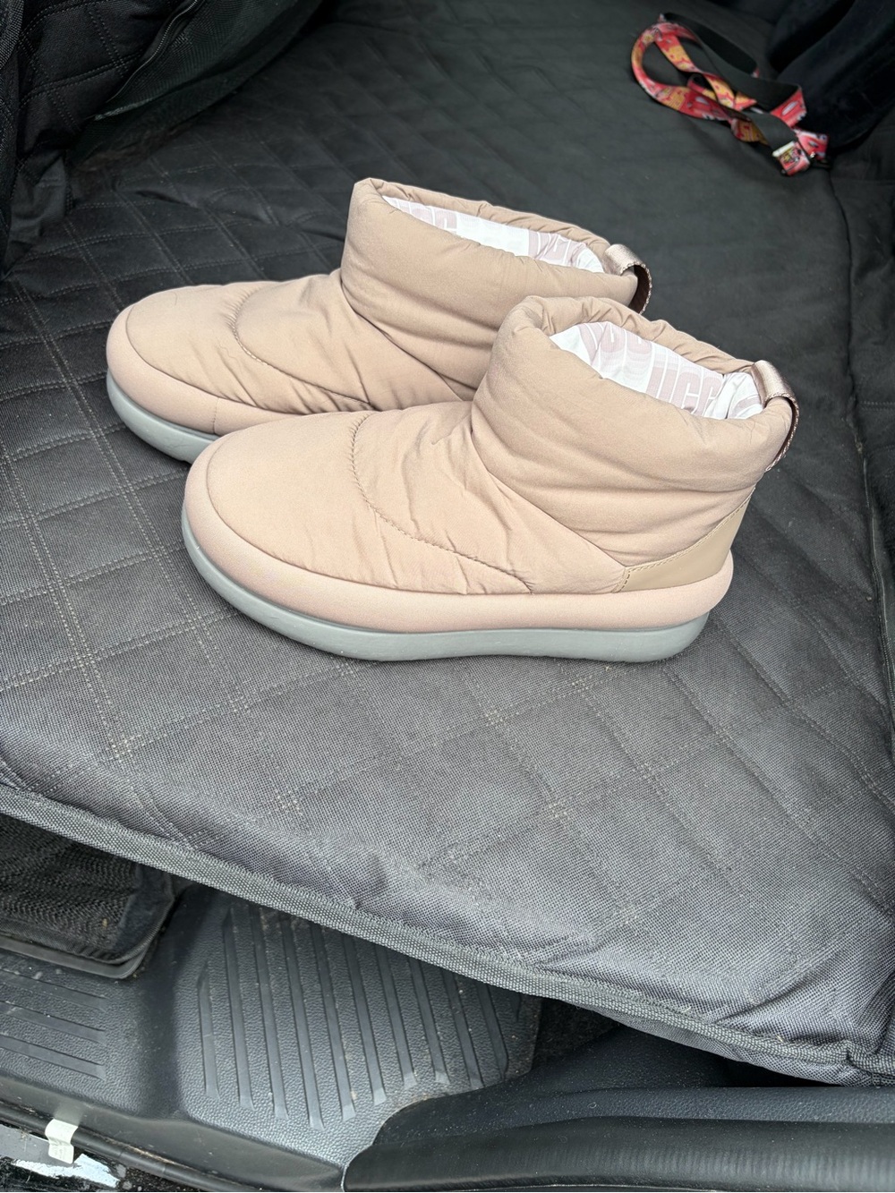 UGG Quilted Ankle Puffer Winter Boots - Beige